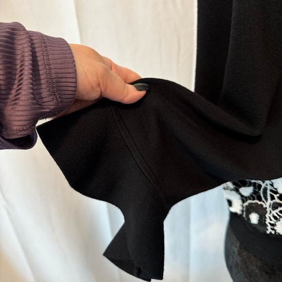 Calvin Klein Black Embroidery Floral Open Front Cardigan - Picture 4 of 9